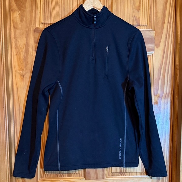 Under Armour Other - Men’s Under Armour Black 1/4 Zip Coldgear Pullover Medium Thick Fleece